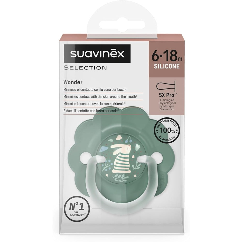 Suavinex Wonder Succhietto Tettarella In Silicone SX Pro Verde 6-18 Mesi