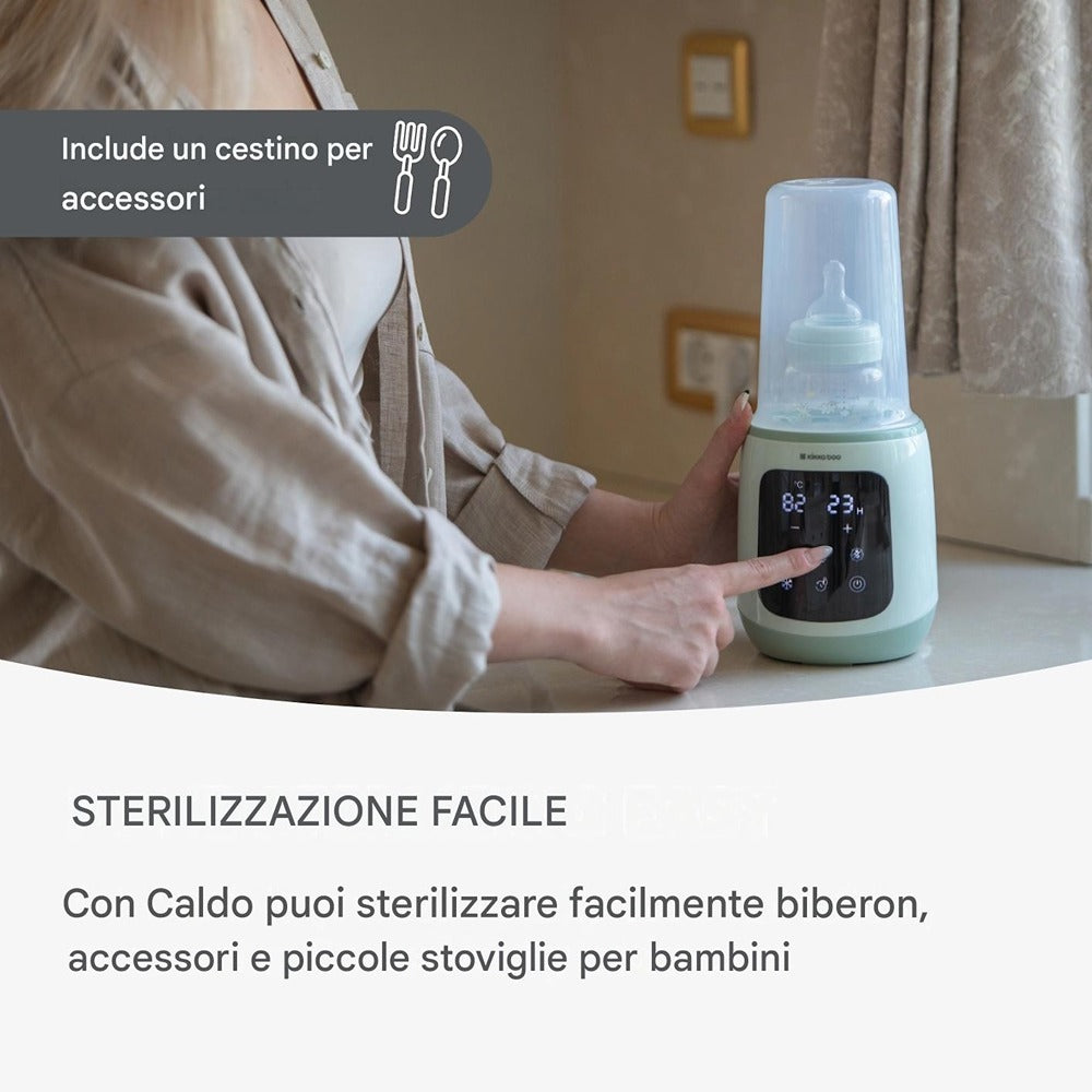 KikkaBoo Scaldabiberon E Sterilizzatore Digitale 4 In 1 Per Biberon E Pappe