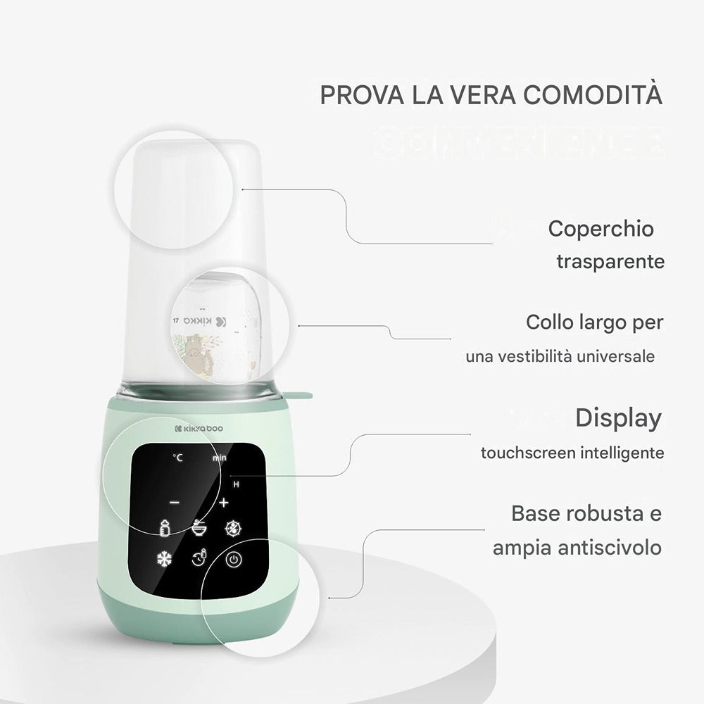 KikkaBoo Scaldabiberon E Sterilizzatore Digitale 4 In 1 Per Biberon E Pappe