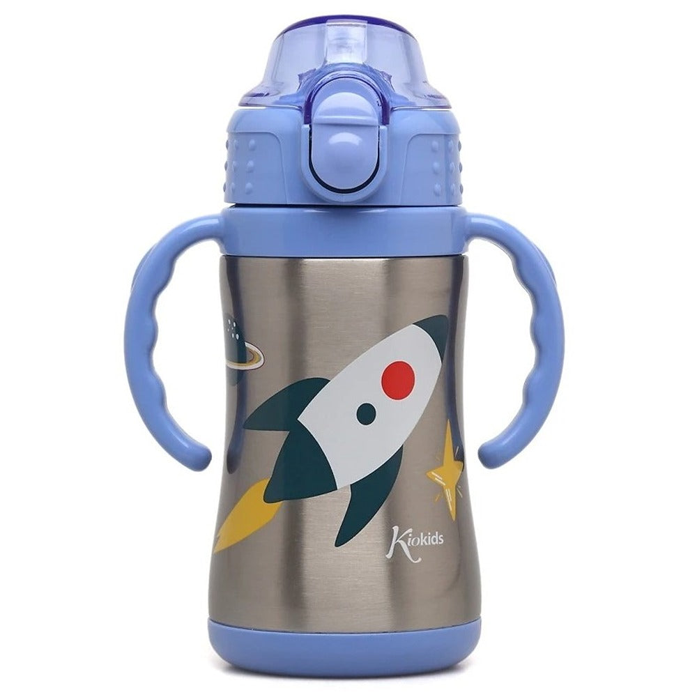 Kiokids Bottiglia Allenamento Razzo Blu 280ml Acciaio Inox