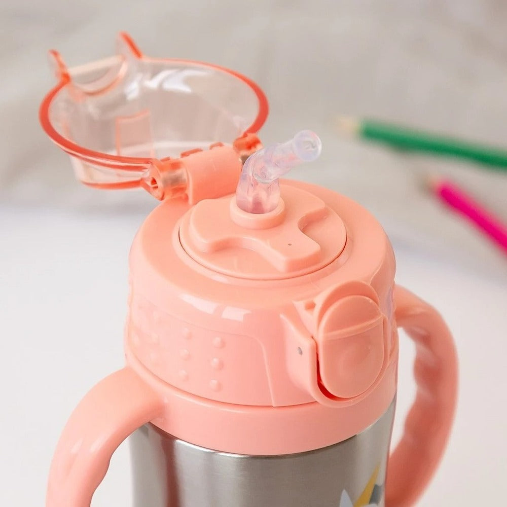 Kiokids Bottiglia Allenamento Unicorno Rosa Salvia 280ml Acciaio Inox