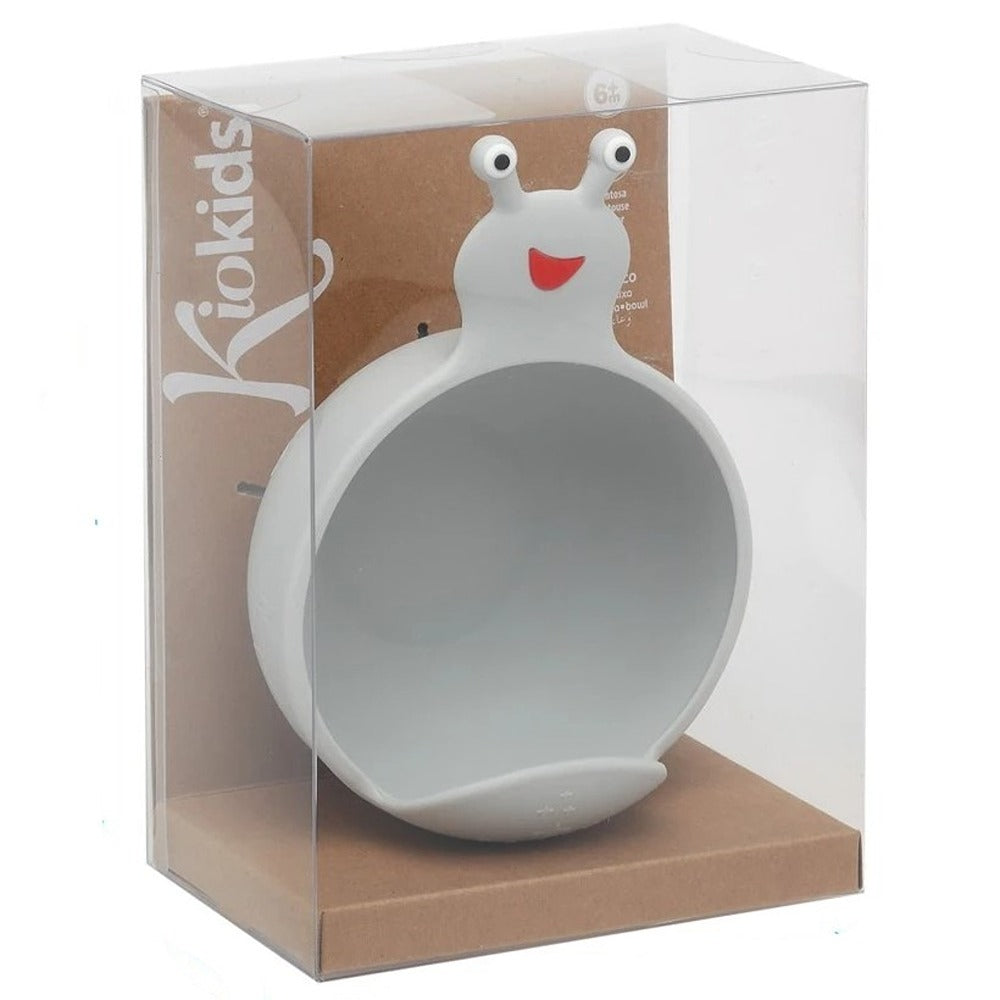 Kiokids Ciotola In Silicone Con Ventosa Lumaca Grigia