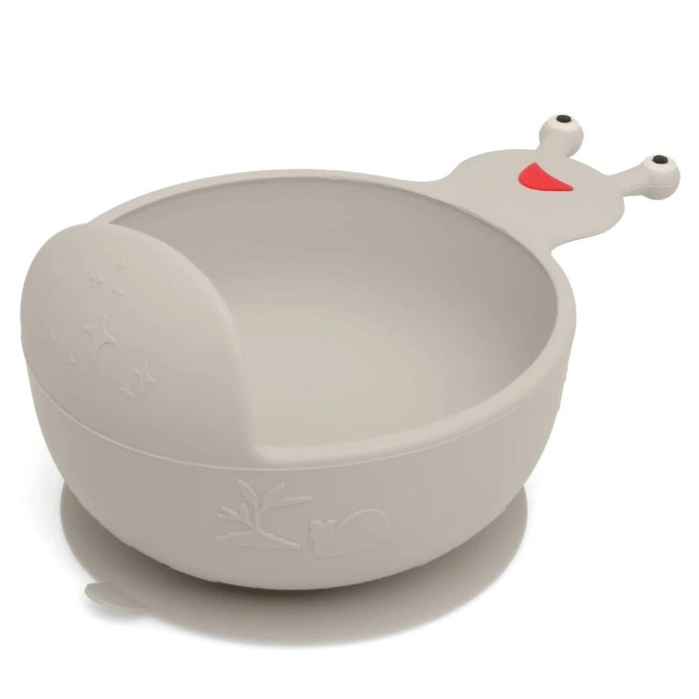 Kiokids Ciotola In Silicone Con Ventosa Lumaca Grigia