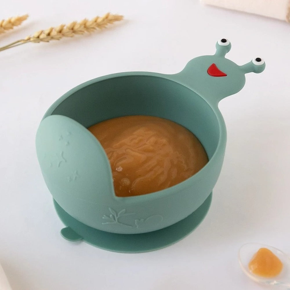 Kiokids Ciotola In Silicone Con Ventosa Lumaca Salvia