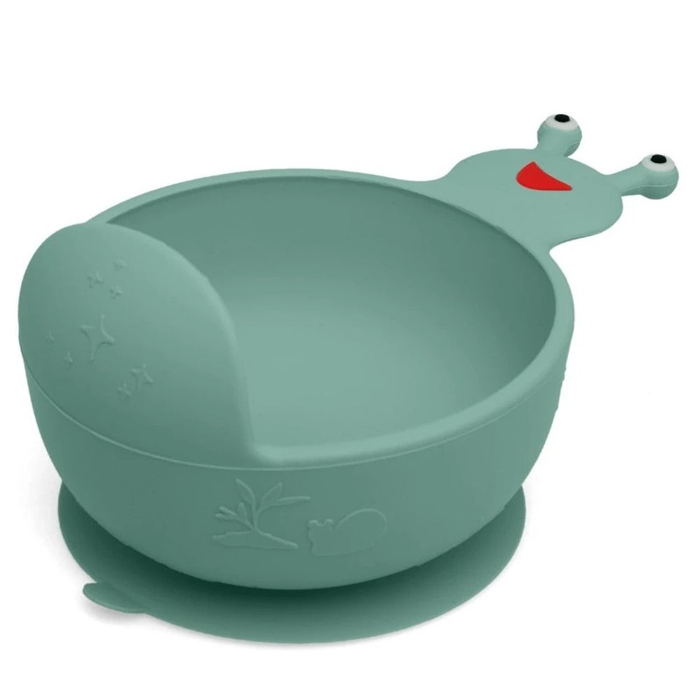 Kiokids Ciotola In Silicone Con Ventosa Lumaca Salvia