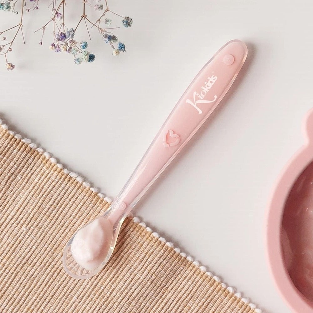 Kiokids Cucchiaino In Silicone Rosa