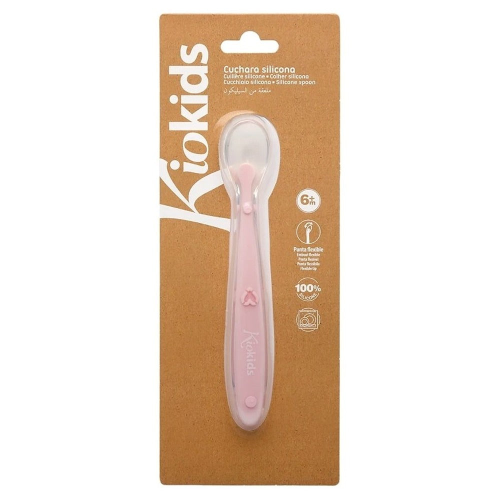 Kiokids Cucchiaino In Silicone Rosa