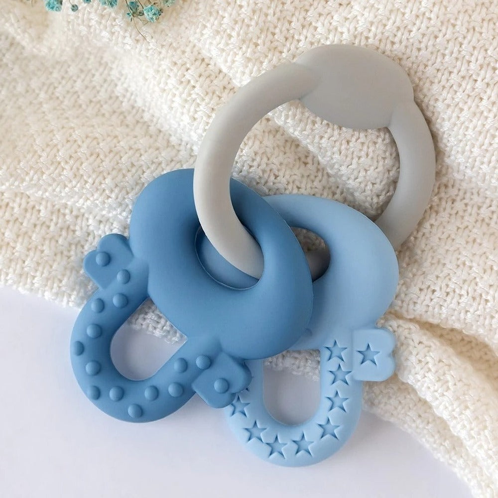 Kiokids Massaggiagengive Chiavi In Silicone Blu