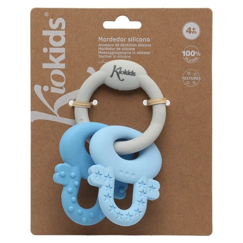 Kiokids Massaggiagengive Chiavi In Silicone Blu