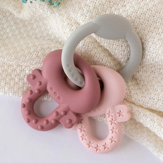 Kiokids Massaggiagengive Chiavi In Silicone Rosa