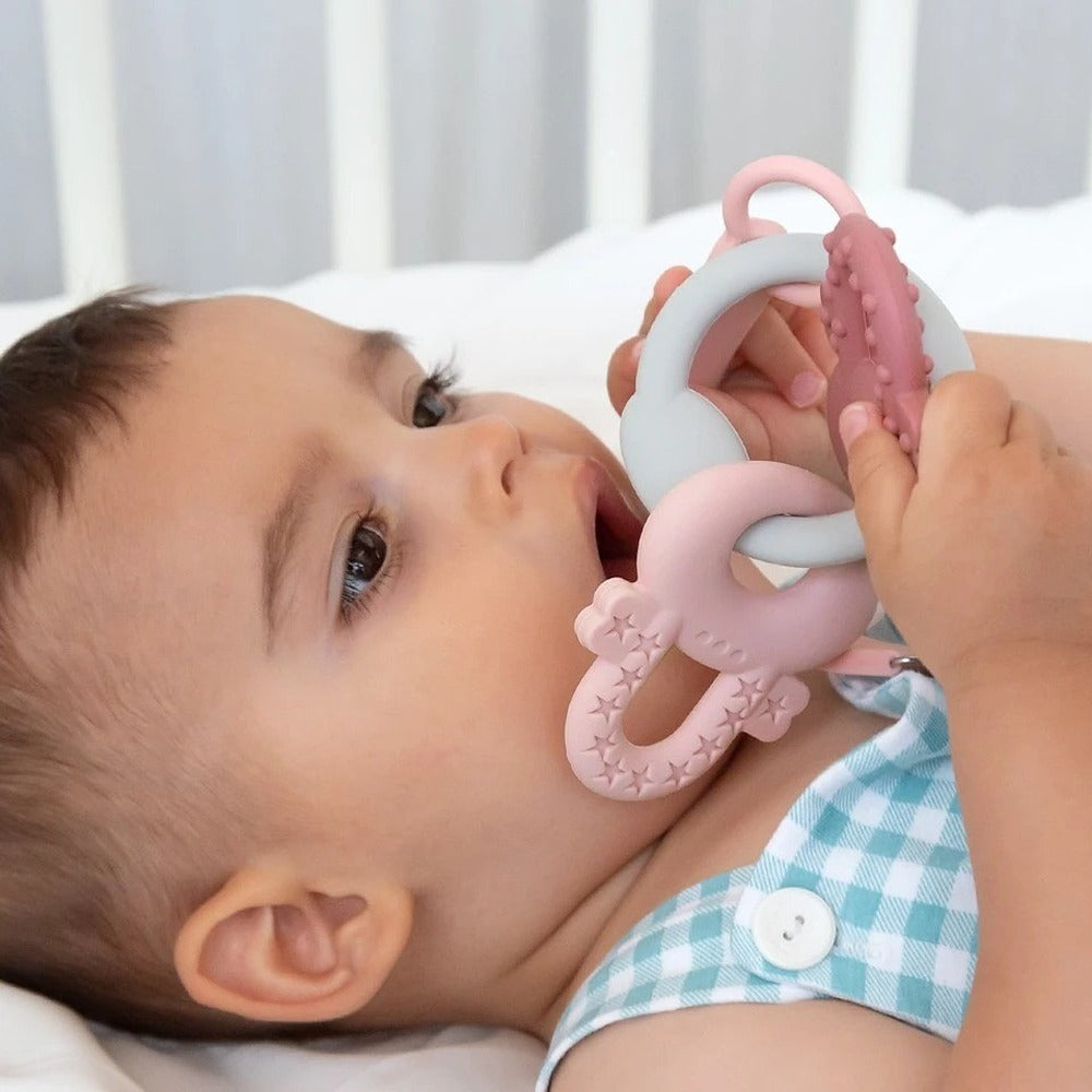 Kiokids Massaggiagengive Chiavi In Silicone Rosa