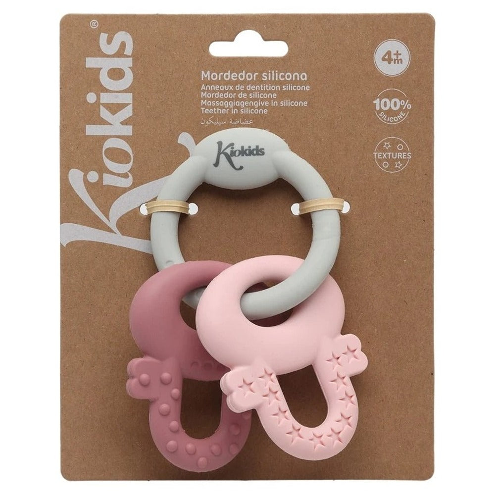 Kiokids Massaggiagengive Chiavi In Silicone Rosa