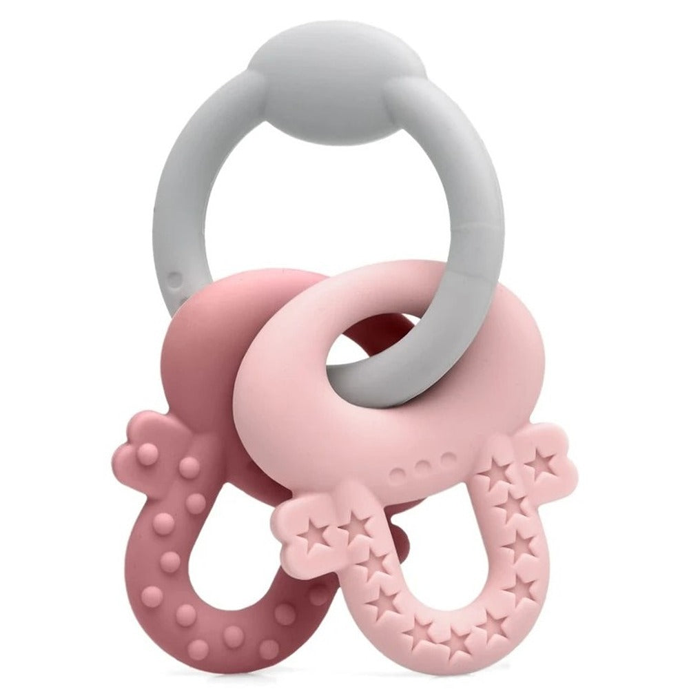Kiokids Massaggiagengive Chiavi In Silicone Rosa