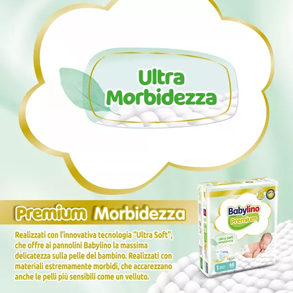 Babylino Premium Pannolini 1 Newborn 2-5 kg 68 Pezzi