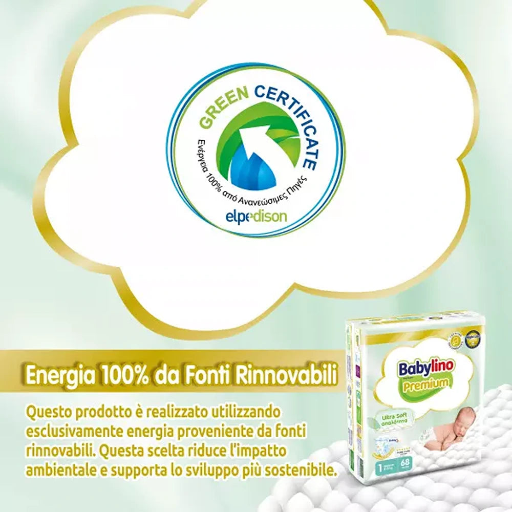 Babylino Premium Pannolini 1 Newborn 2-5 kg 68 Pezzi
