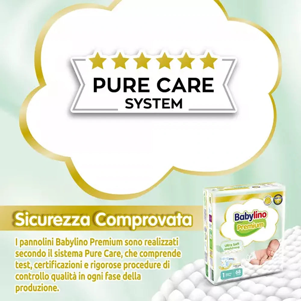 Babylino Premium Pannolini 1 Newborn 2-5 kg 68 Pezzi