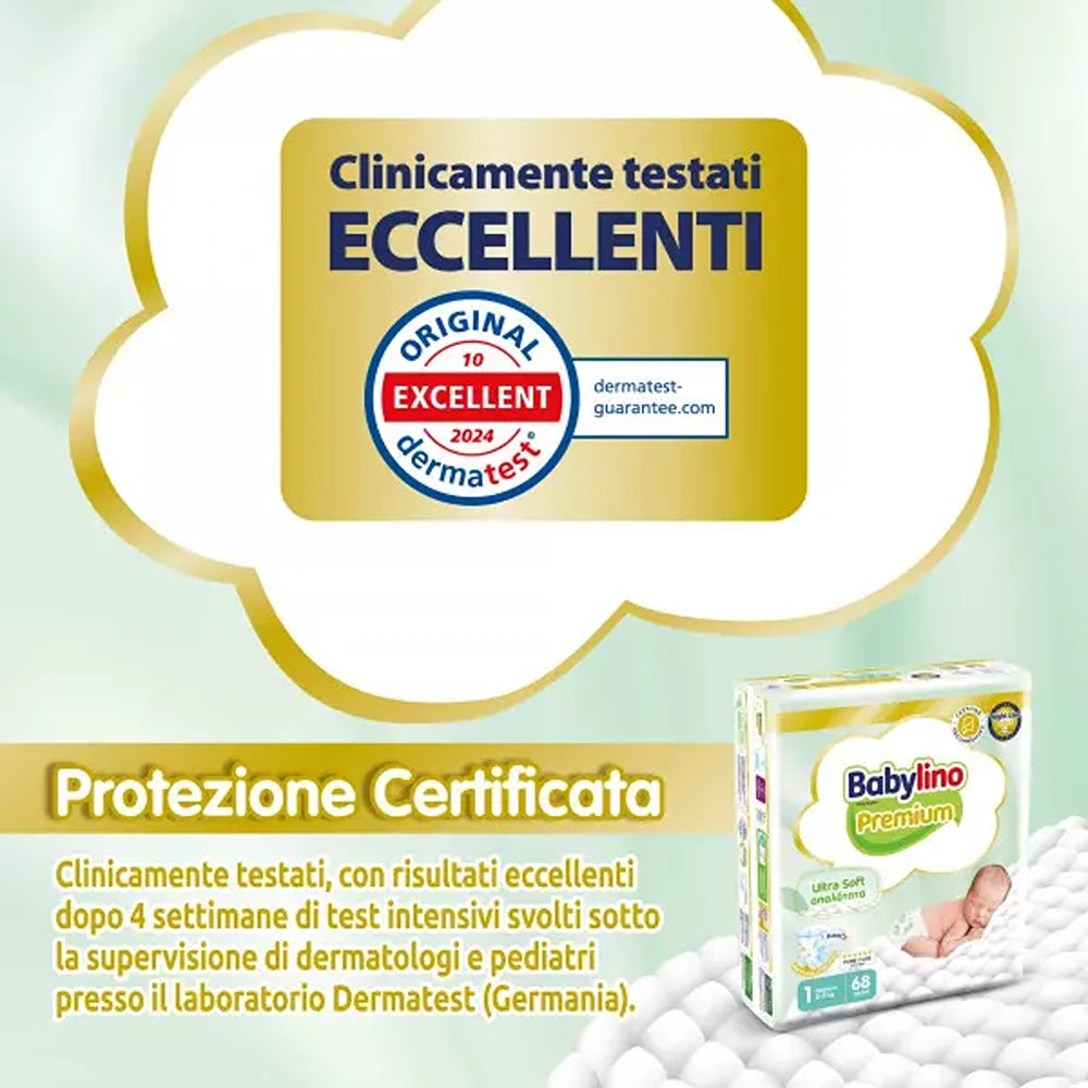 Babylino Premium Pannolini 1 Newborn 2-5 kg 68 Pezzi