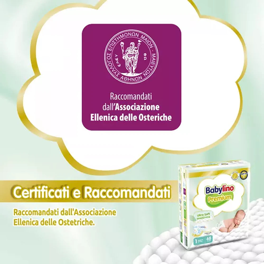 Babylino Premium Pannolini 1 Newborn 2-5 kg 68 Pezzi