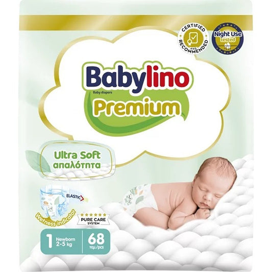 Babylino Premium Pannolini 1 Newborn 2-5 kg 68 Pezzi