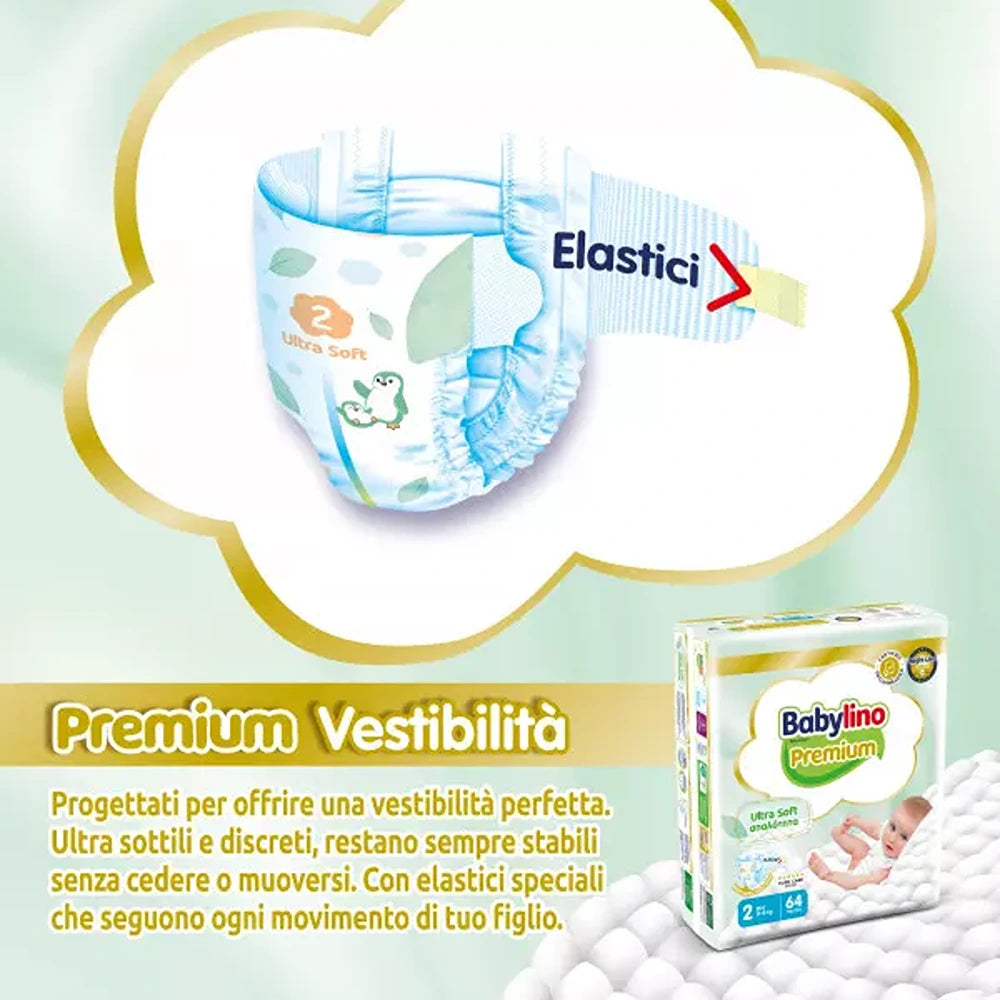 Babylino Premium Pannolini 2 Mini 3-6 kg 64 Pezzi