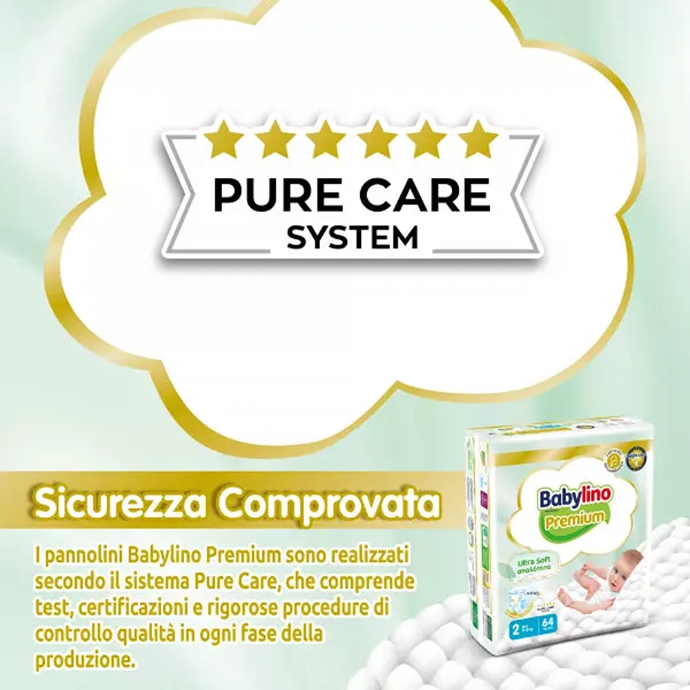Babylino Premium Pannolini 2 Mini 3-6 kg 64 Pezzi