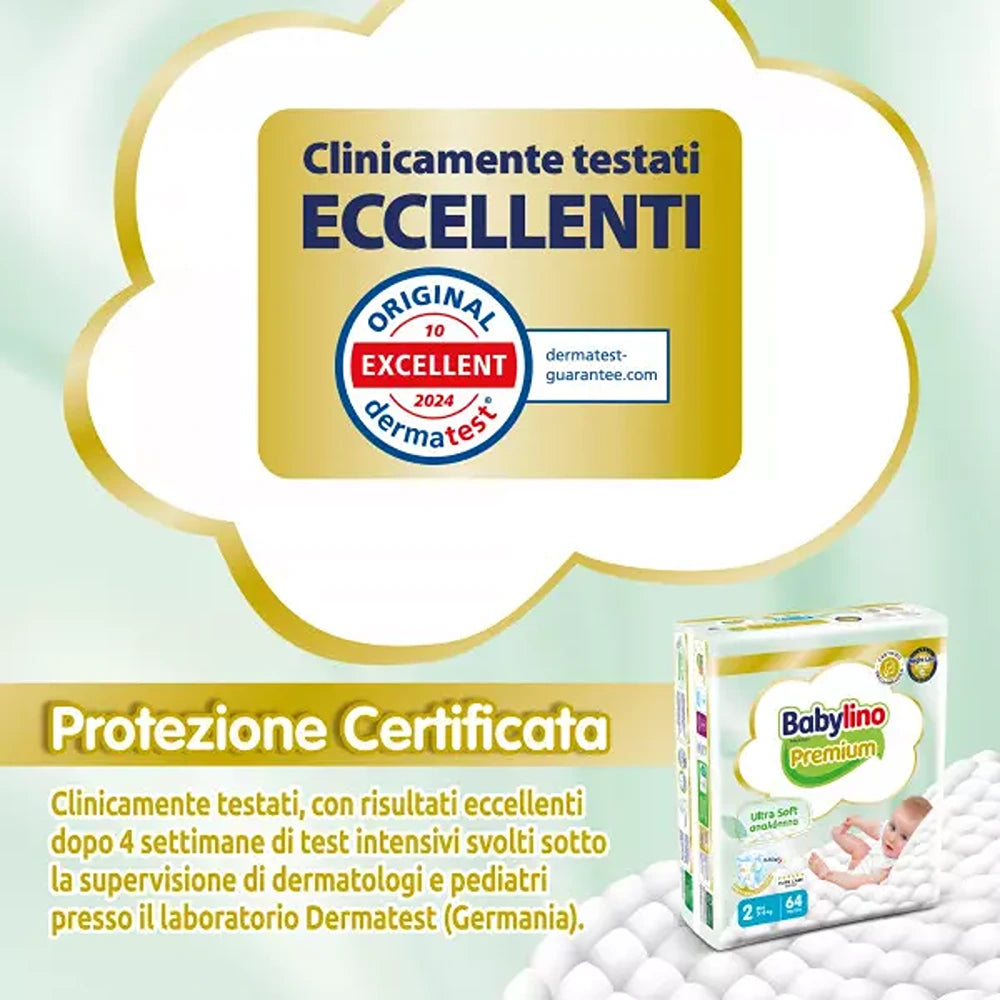 Babylino Premium Pannolini 2 Mini 3-6 kg 64 Pezzi