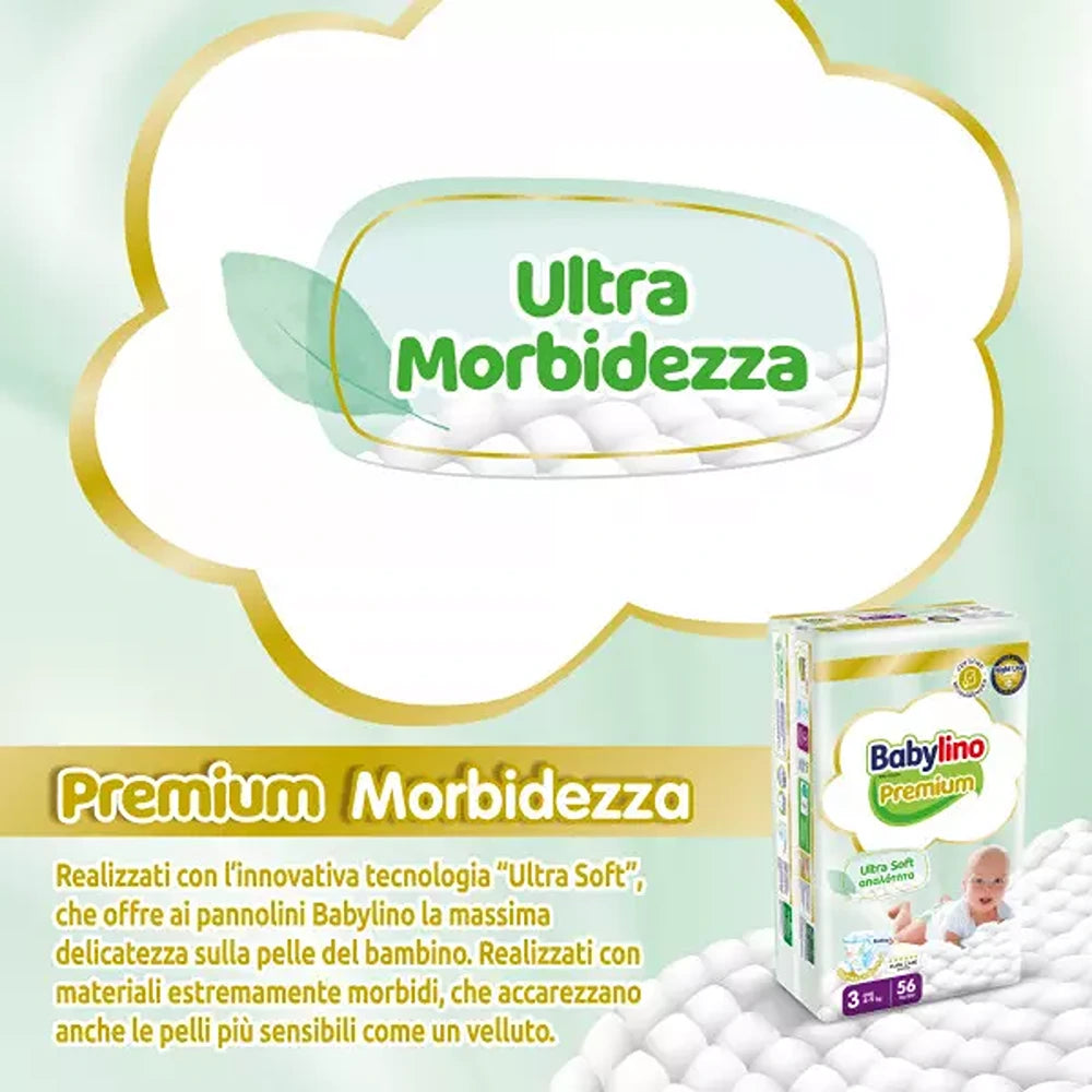 Babylino Premium Pannolini 3 Midi 4-9 kg 56 Pezzi