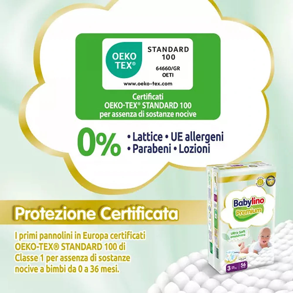 Babylino Premium Pannolini 3 Midi 4-9 kg 56 Pezzi