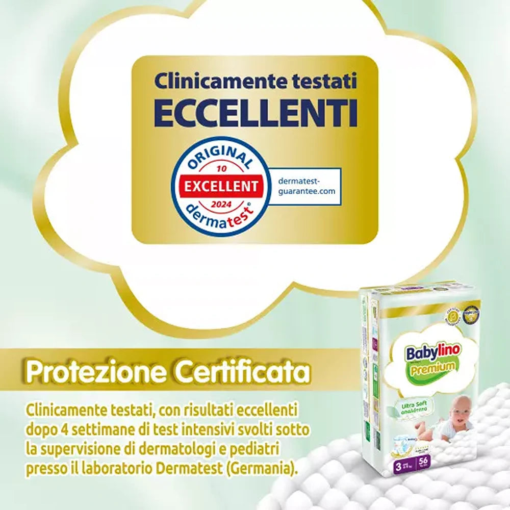 Babylino Premium Pannolini 3 Midi 4-9 kg 56 Pezzi