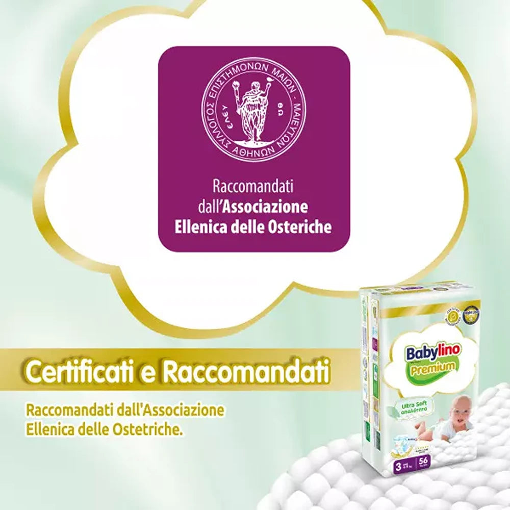 Babylino Premium Pannolini 3 Midi 4-9 kg 56 Pezzi