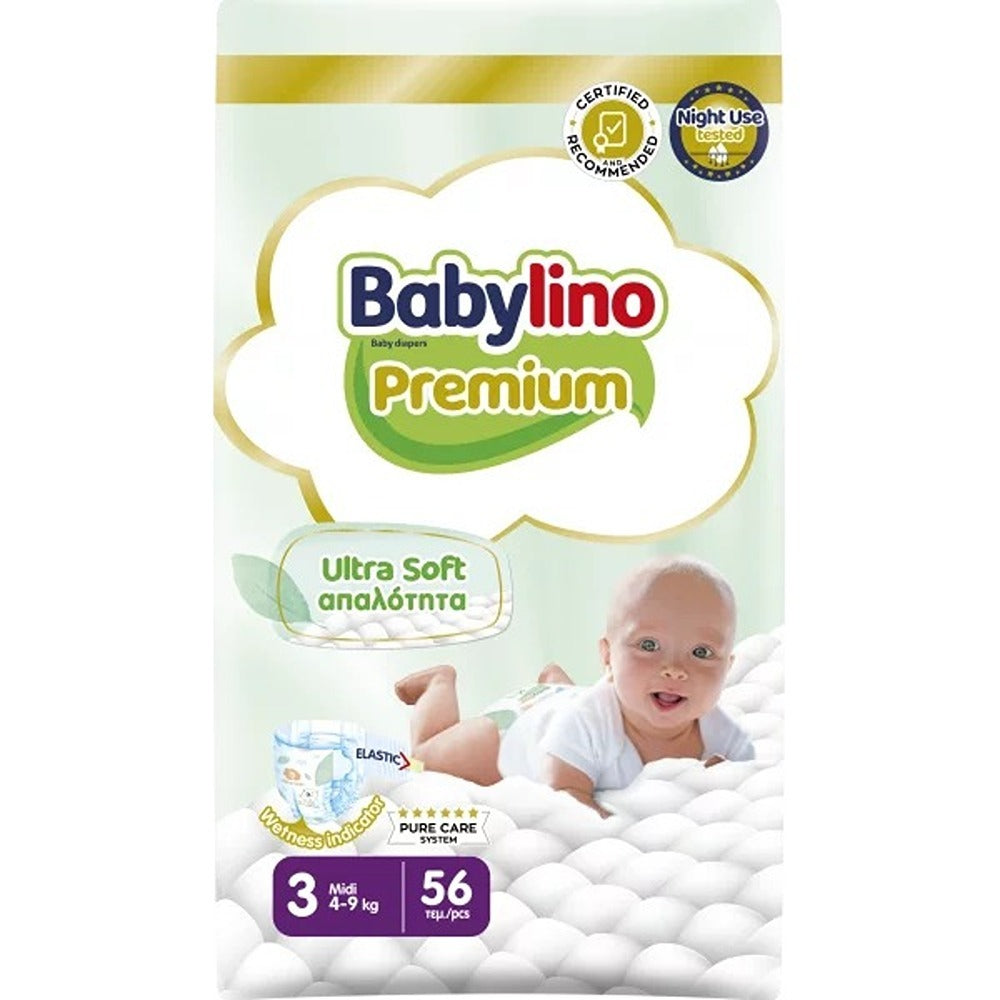 Babylino Premium Pannolini 3 Midi 4-9 kg 56 Pezzi