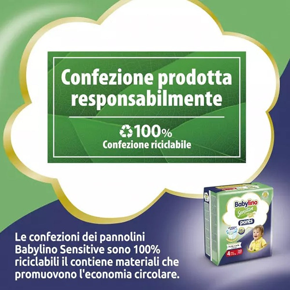 Babylino Sensitive Cotton Soft Pannolini Mutandina 4 Maxi  7-13 kg 38 Pezzi