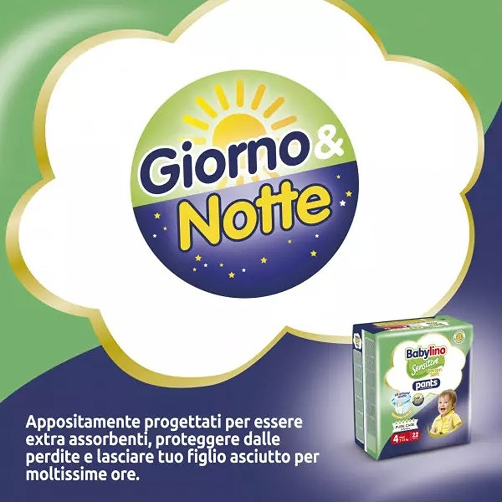 Babylino Sensitive Cotton Soft Pannolini Mutandina 4 Maxi  7-13 kg 38 Pezzi