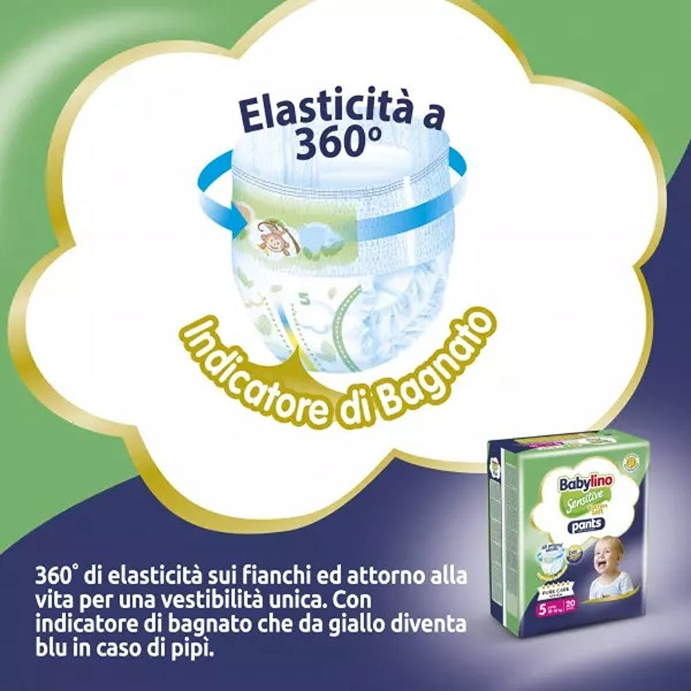Babylino Sensitive Cotton Soft Pannolini Mutandina 5 junior  10-16 kg 34 Pezzi
