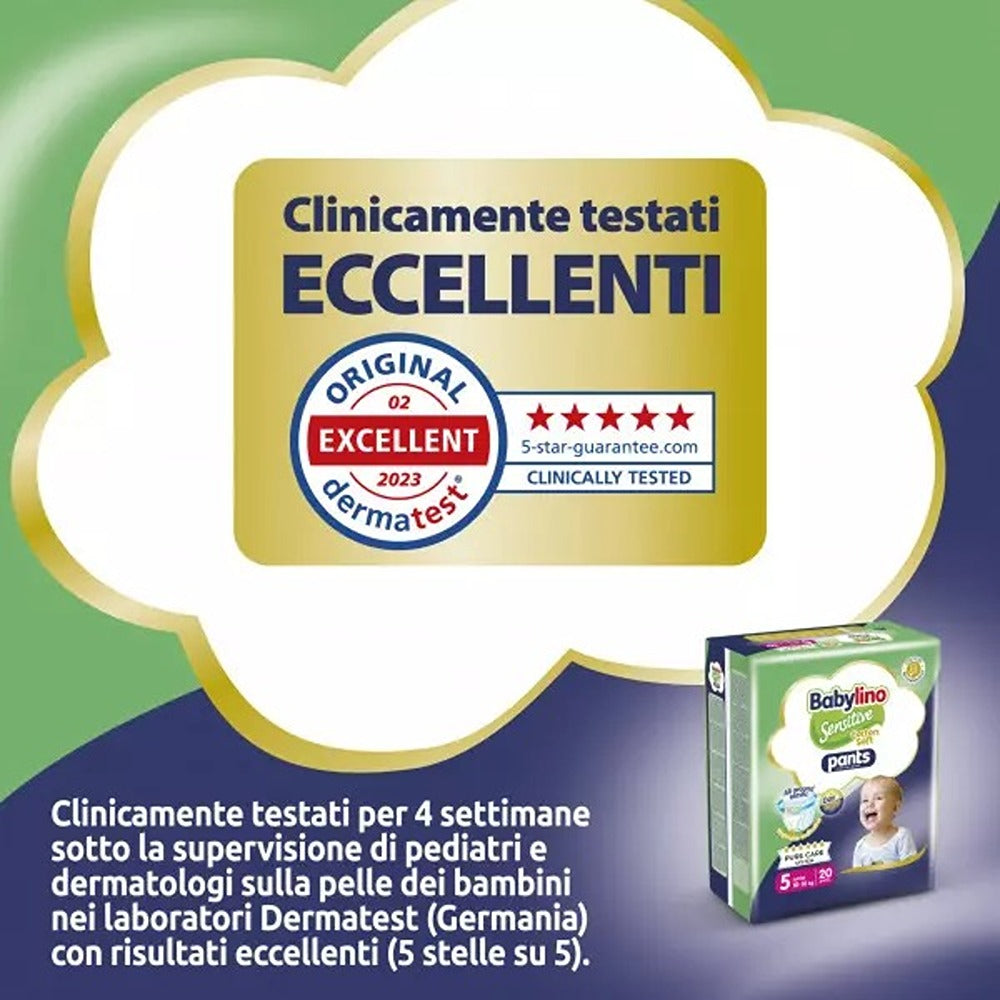 Babylino Sensitive Cotton Soft Pannolini Mutandina 5 junior  10-16 kg 34 Pezzi