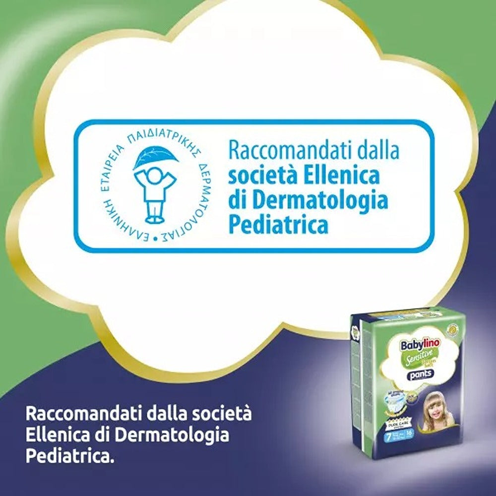 Babylino Sensitive Cotton Soft Pannolini Mutandina 7 XL Plus 15-25 kg 28 Pezzi