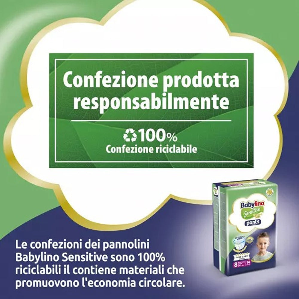 Babylino Sensitive Cotton Soft Pannolini Mutandina 8 XXL 20+ kg 26 Pezzi