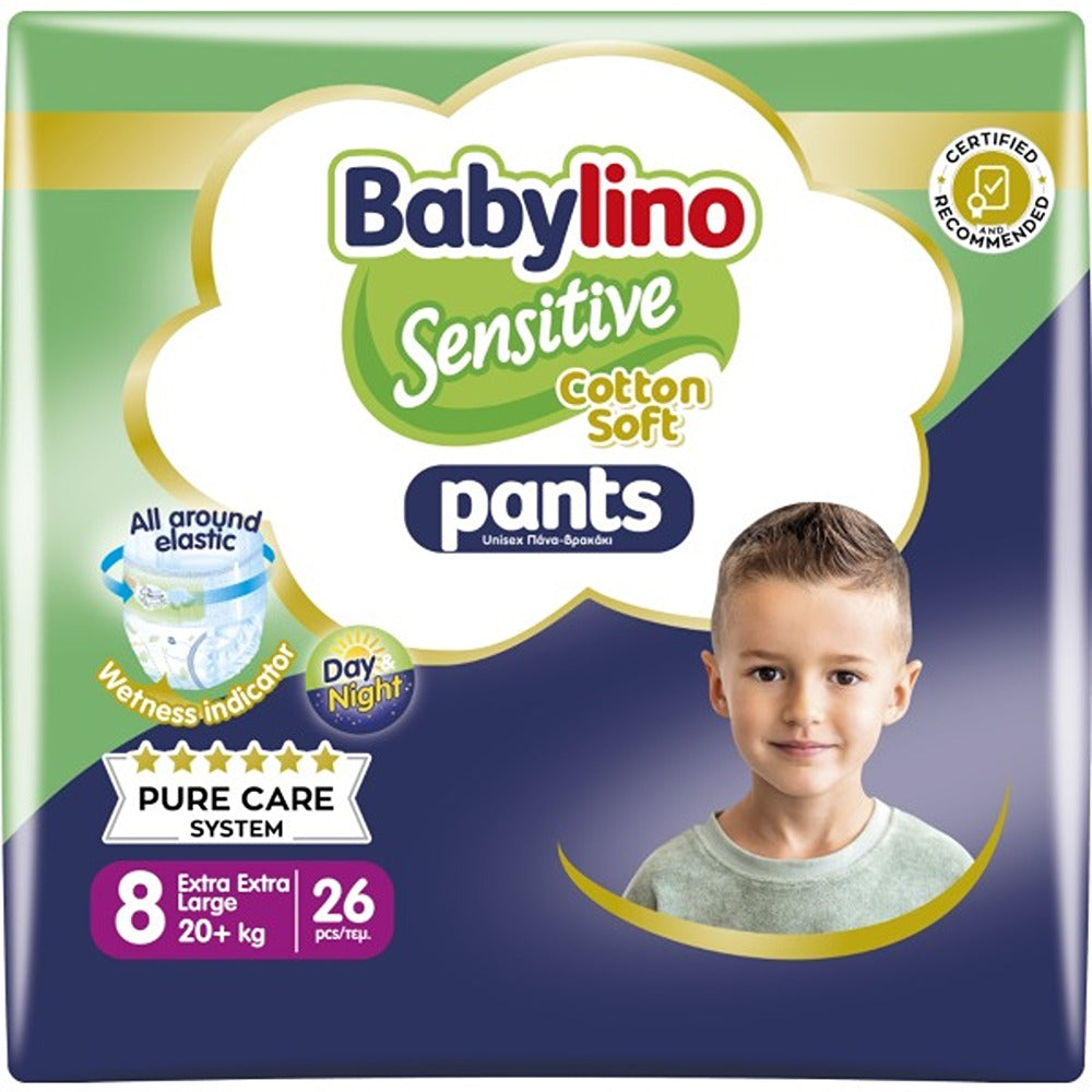Babylino Sensitive Cotton Soft Pannolini Mutandina 8 XXL 20+ kg 26 Pezzi