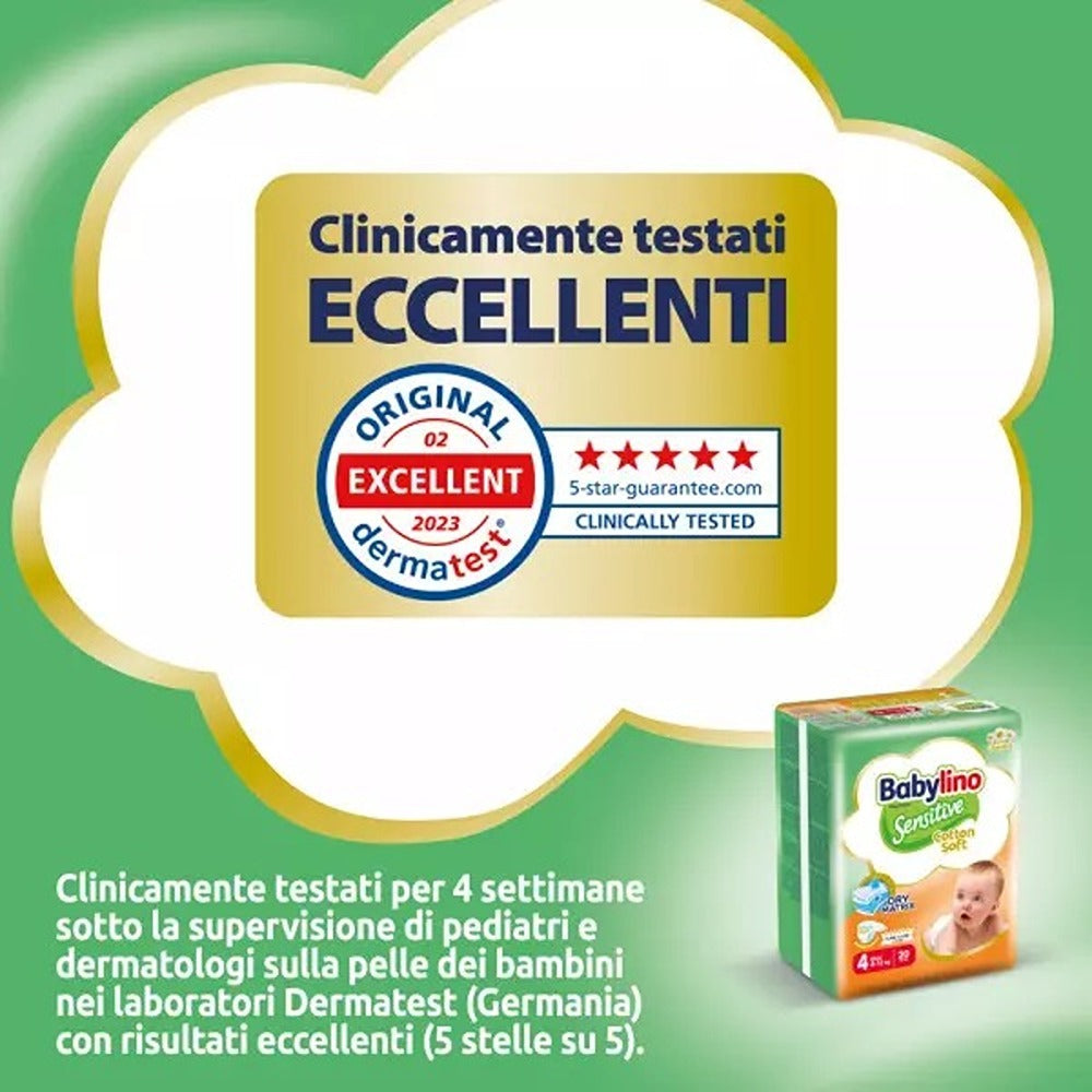 Babylino Sensitive Cotton Soft Pannolini 4 Maxi 8-13 kg 50 Pezzi