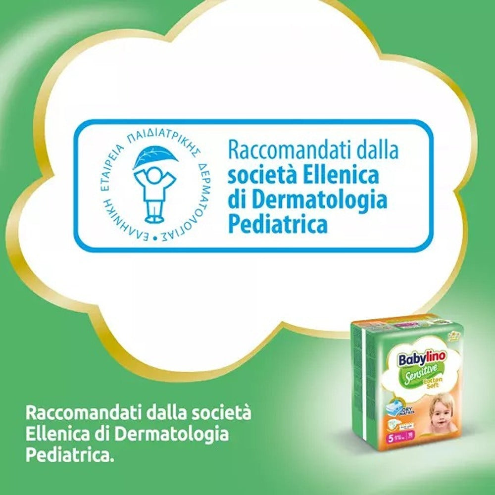 Babylino Sensitive Cotton Soft Pannolini 5 Junior 11-16 kg 44 Pezzi