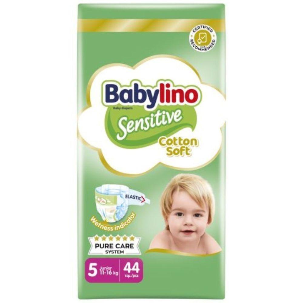 Babylino Sensitive Cotton Soft Pannolini 5 Junior 11-16 kg 44 Pezzi