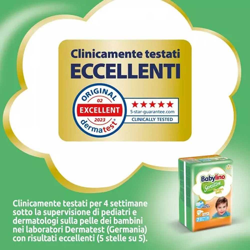 Babylino Sensitive Cotton Soft Pannolini 7 XL Plus 15+ kg 36 Pezzi