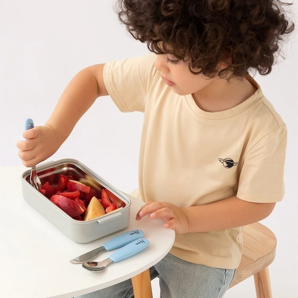 Kiokids Set 3 Posate In Acciaio Azzurro