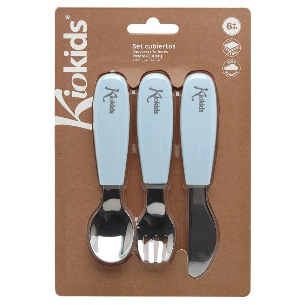 Kiokids Set 3 Posate In Acciaio Azzurro