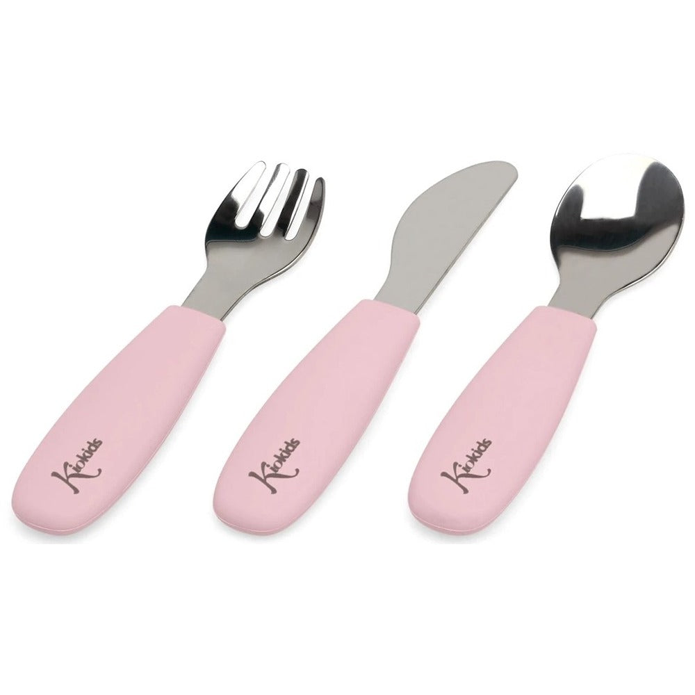 Kiokids Set 3 Posate In Acciaio Rosa