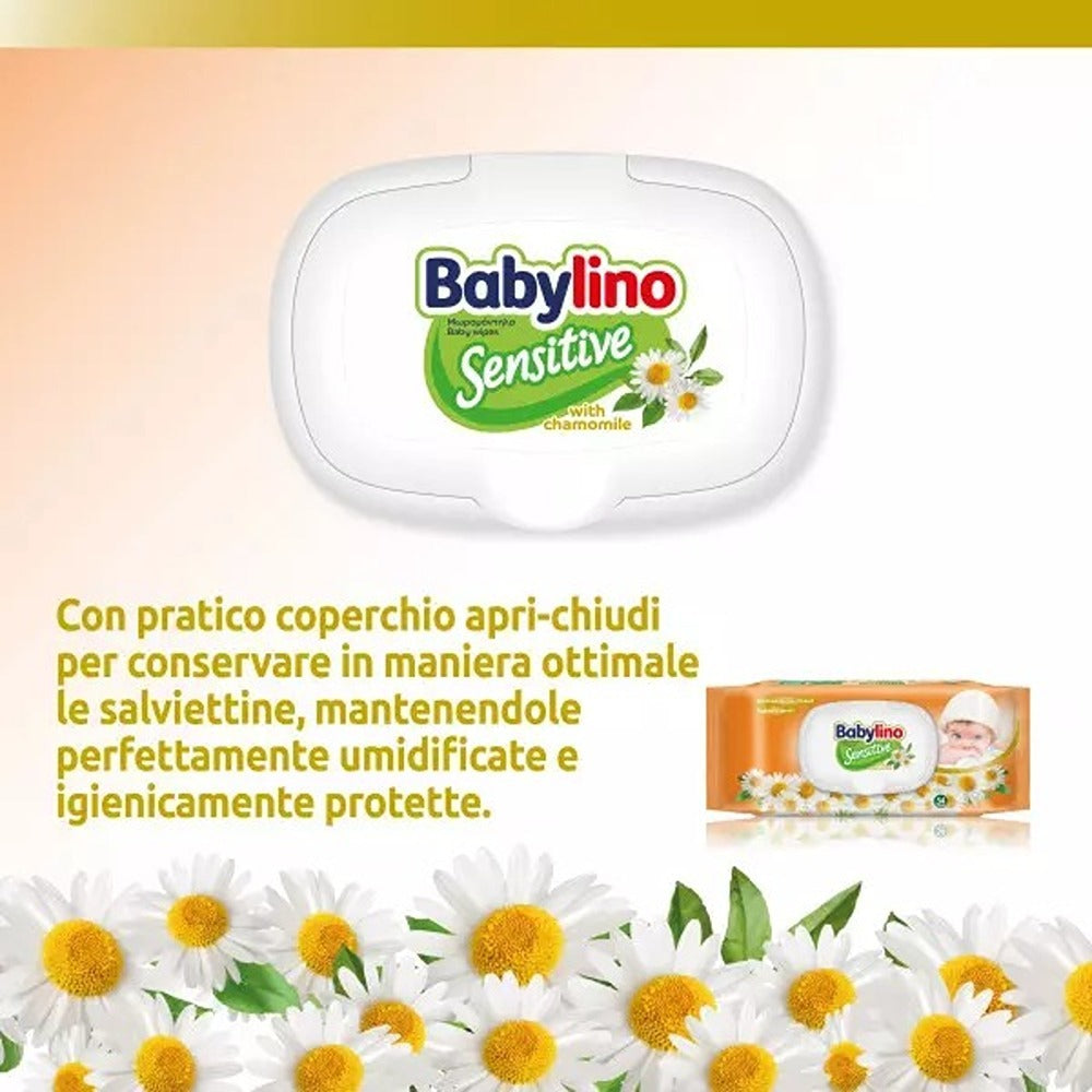 Babylino Sensitive Salviettine  Alla Camomilla 98% Naturale 54 Pezzi