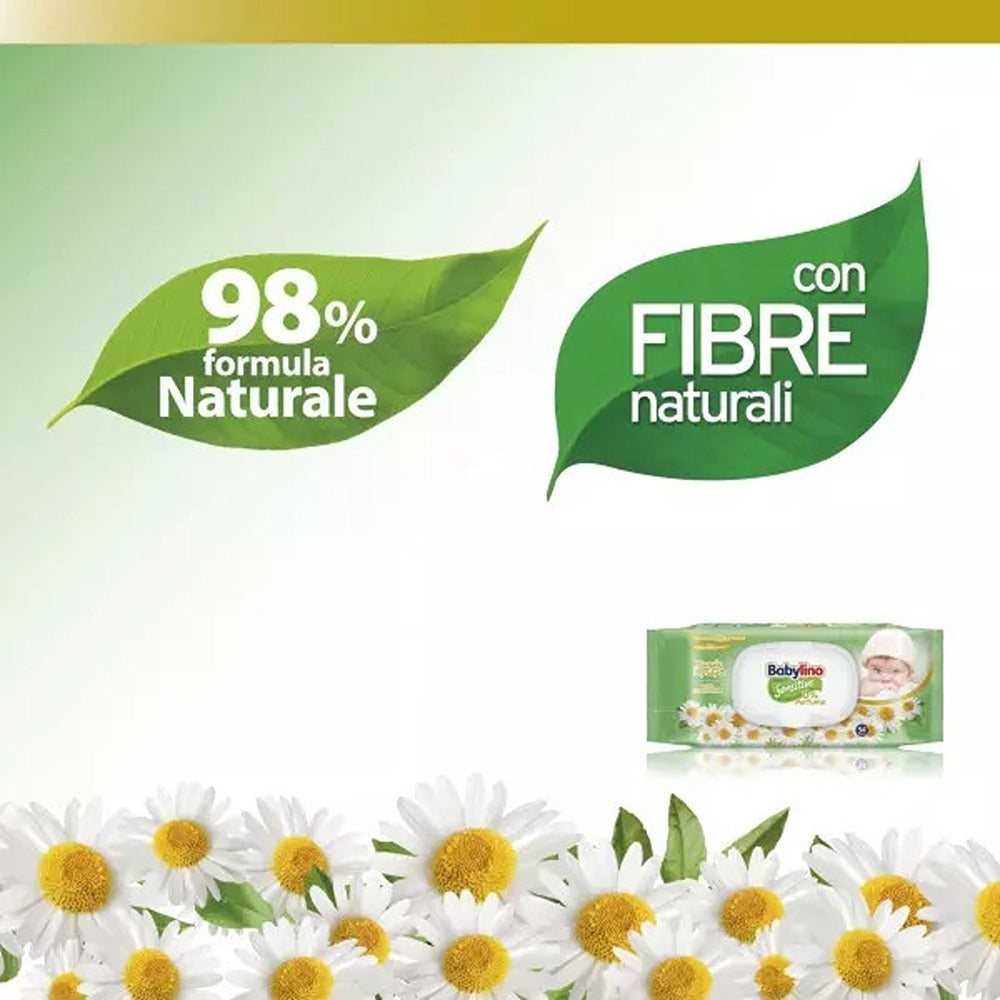 Babylino Sensitive Salviettine 0% Profumo 98% Naturale 54 Pezzi