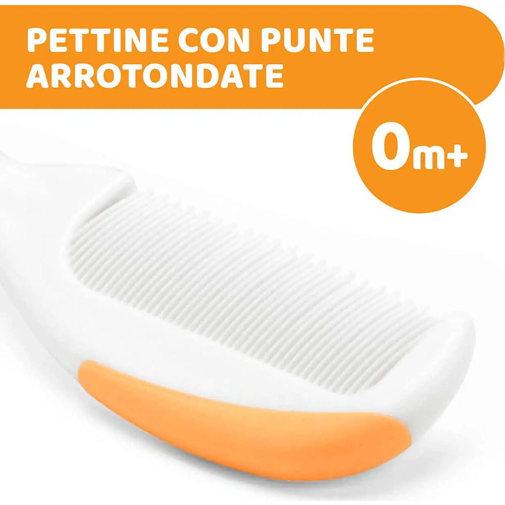 Chicco Spazzola E Pettine Con Setole Naturale Arancione