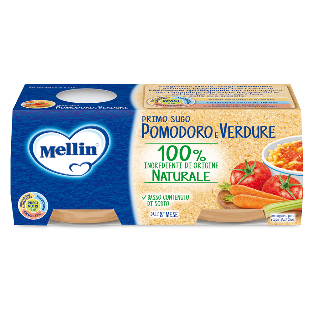 Mellin Primo Sugo Pomodoro E Verdure 2x80 gr