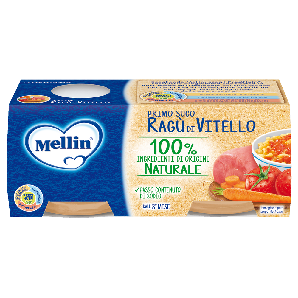 Mellin Primo Sugo Ragù Di Vitello 2x80 gr